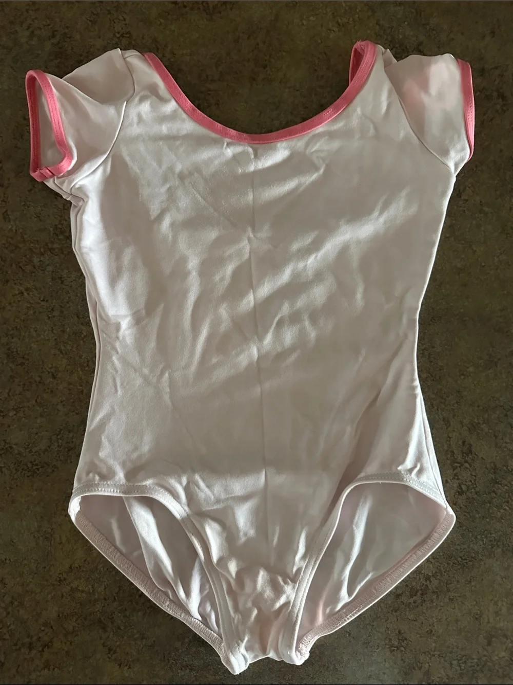 Capezio White One-Piece Leotard with Pink Trim